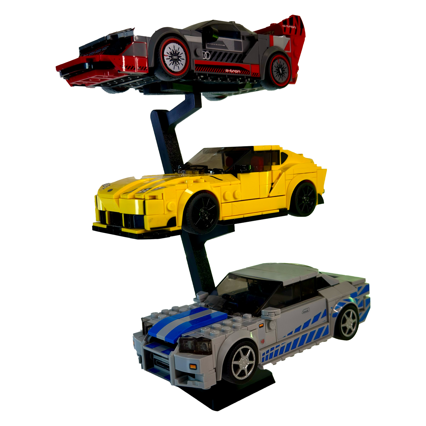 LEGO Speed Champions Display Stand for 3 Cars – 3D Printed Triple Car Holder