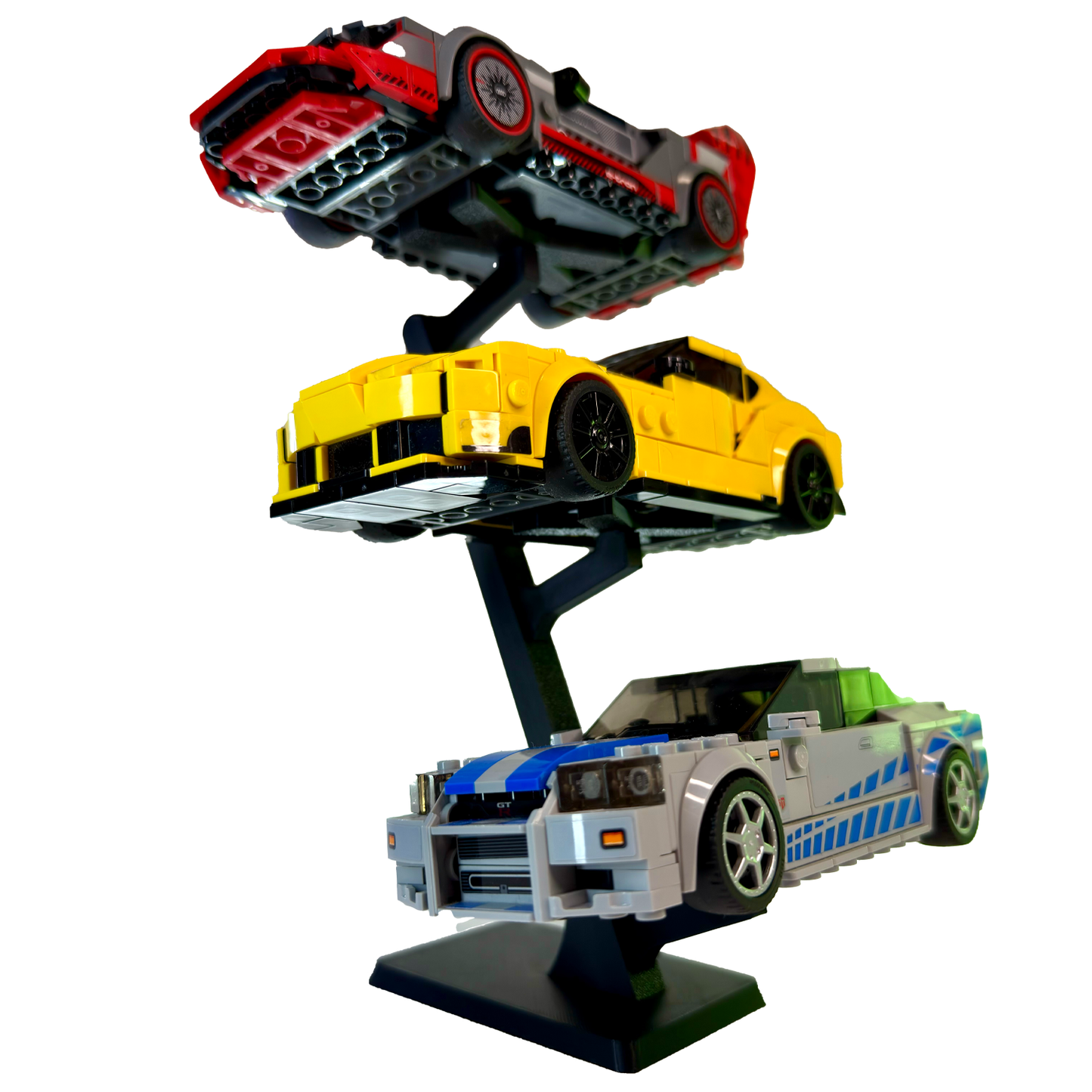 LEGO Speed Champions Display Stand for 3 Cars – 3D Printed Triple Car Holder